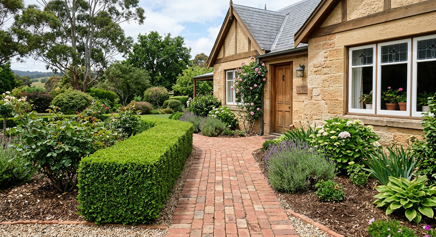 After: front hedge and path